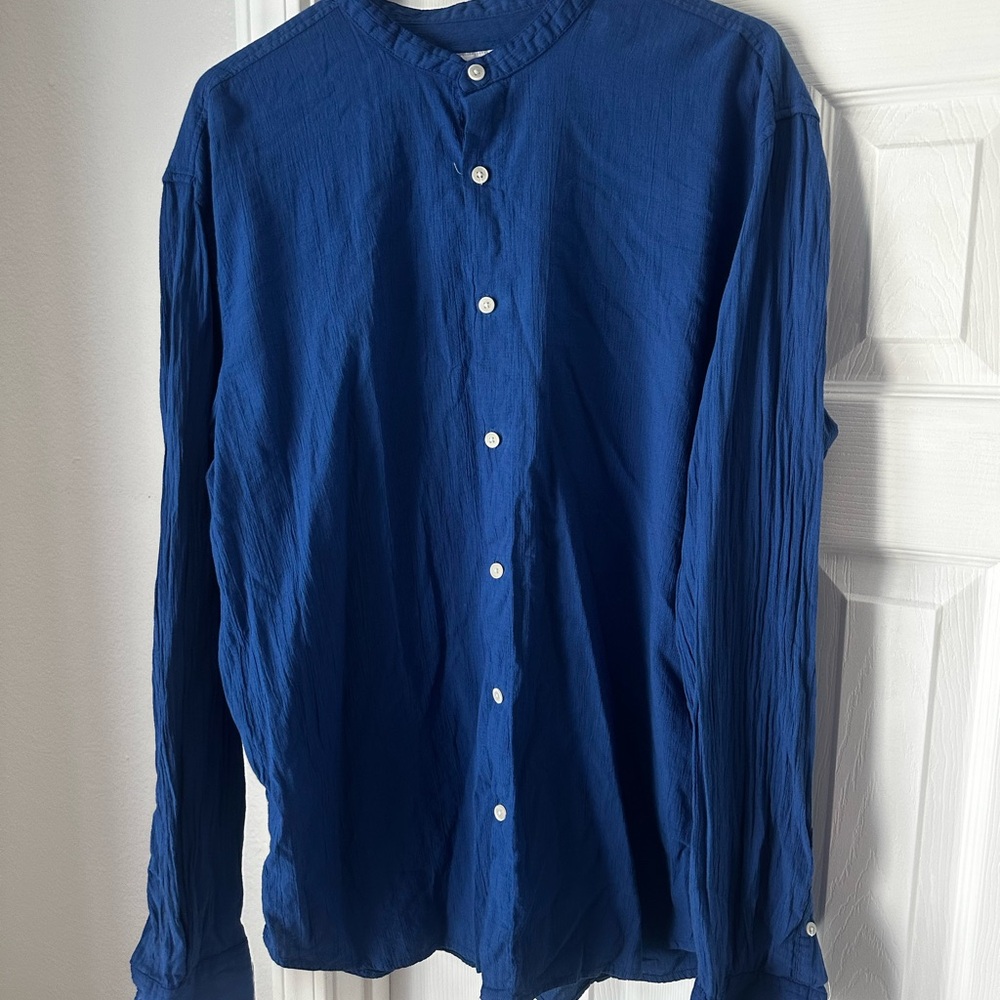 Zara Blue Casual Button Down Shirt